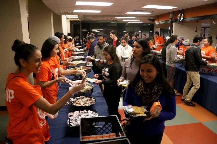 Students relax during finals week with Up All Night and Midnight Breakfast