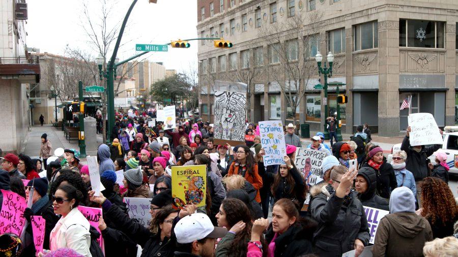 Thousands marched from Armijo Park to San Jacinto Plaza in downtown El Paso.