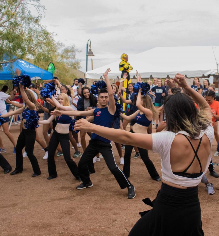 Local Zumba instructors got people off their feet and dancing!