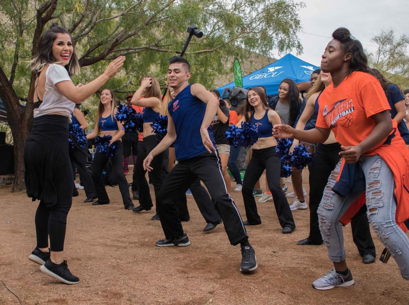 Local Zumba instructors got people off their feet and dancing!