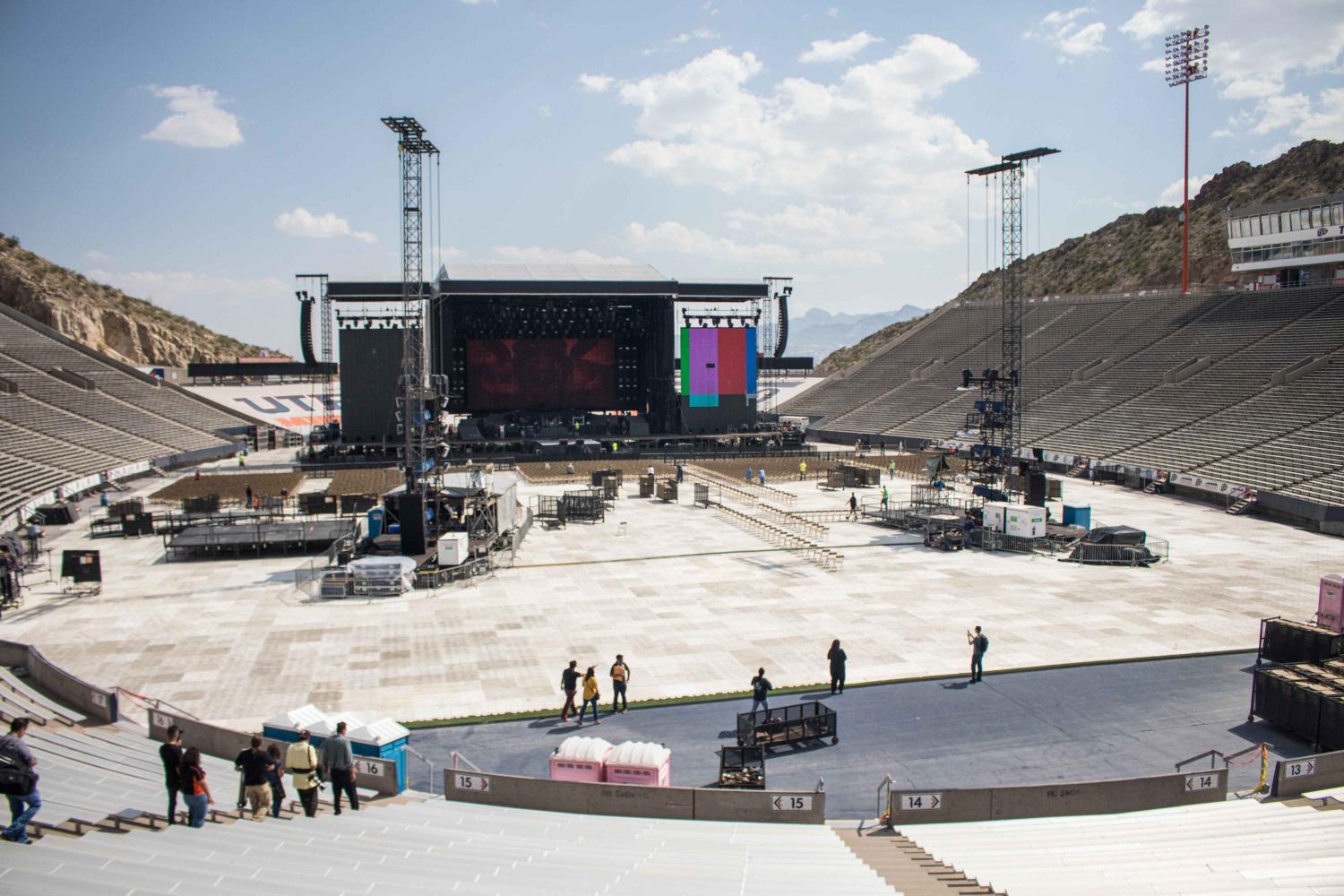 Guns N Roses: Not In This Lifetime tour set up at the UTEP Sun Bowl.