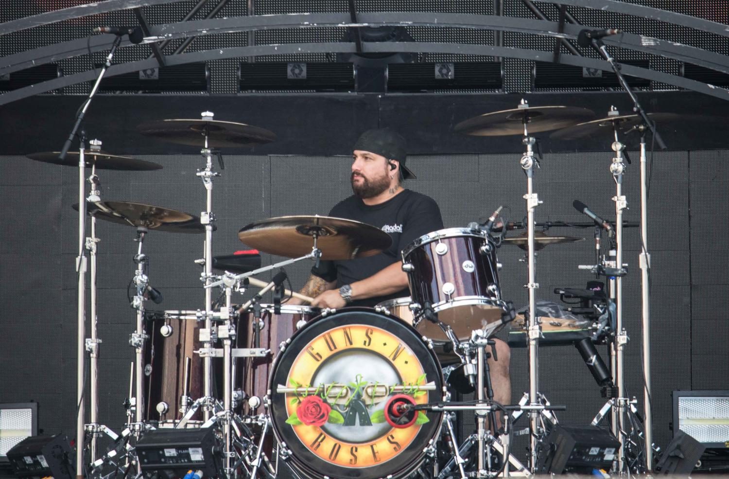 The crew set up at the UTEP Sun Bowl for Guns N Roses: Not In This Lifetime Tour.