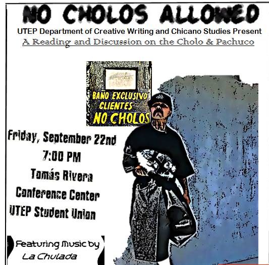 No Cholos Allowed reading will explore Cholo life and art