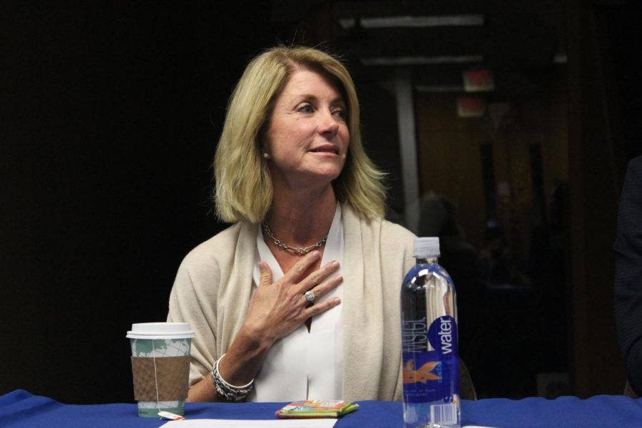Wendy Davis was the keynote speaker at the Lies into Laws campus forum on Tuesday, November 14.