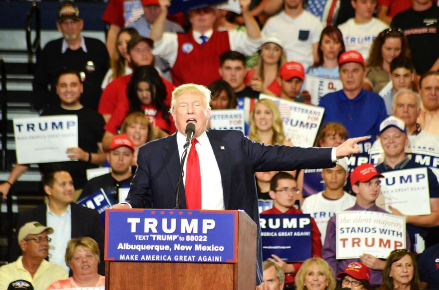 President Donald Trump holds rally in Albuquerque, New Mexico on Tue. May 24.