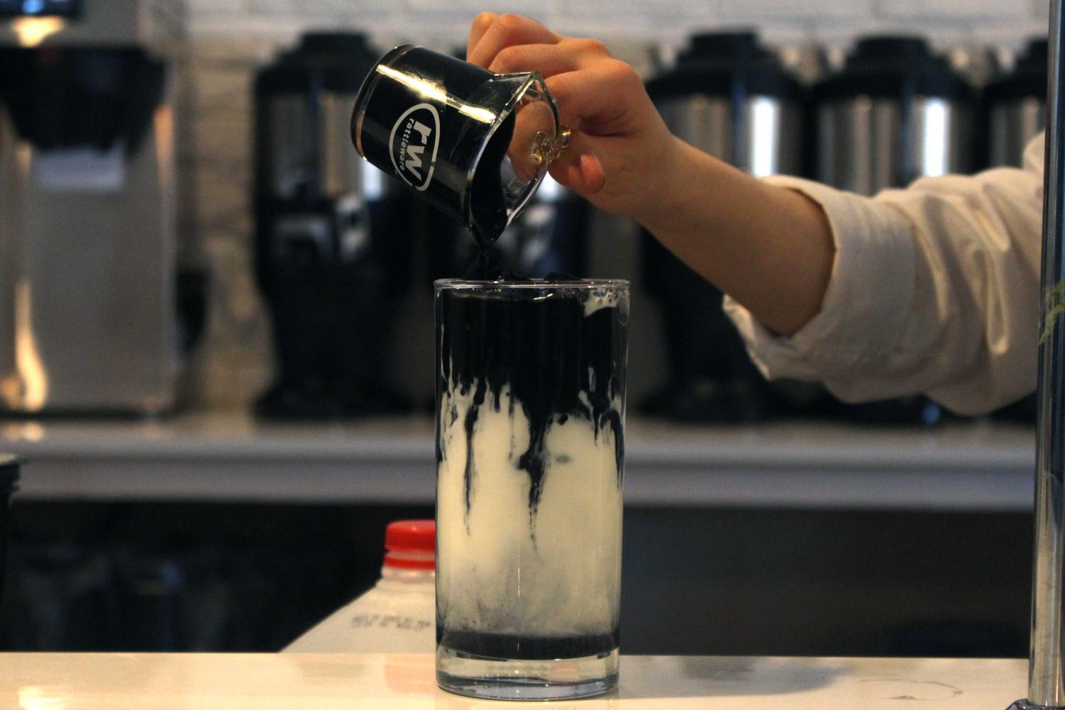 Fahrenheit 180 offers a variety of drinks that include the popular charcoal latte, among other products.