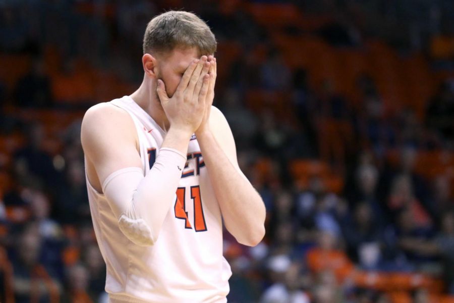 Matt Willms finished the game with a team-high 12 points in a 63-59 loss to visiting UTSA.