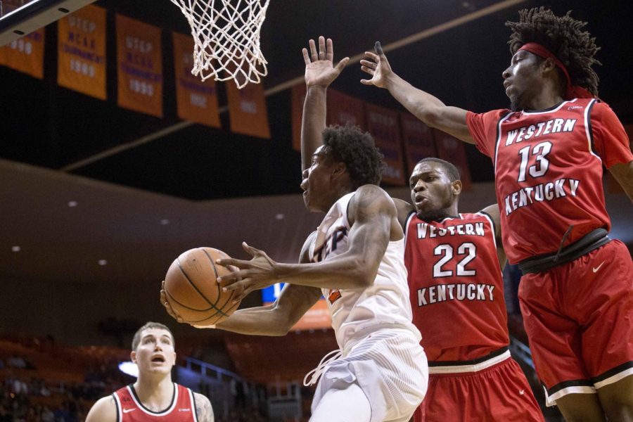 Omega Harris led all Miners with 16 points in the loss to WKU.