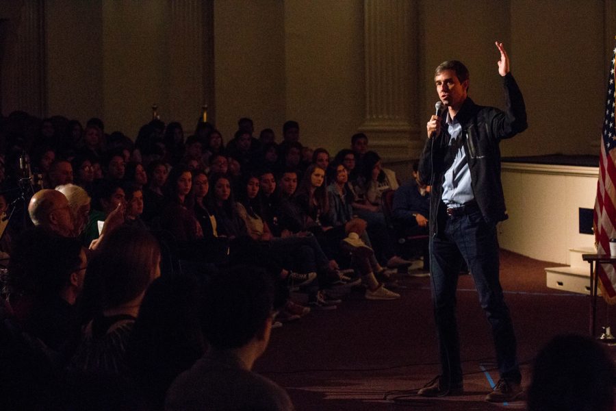 Beto O’Rourke, candidate for U.S. Senator representing Texas, speaks at El Paso High School, his alma mater, on Saturday, March 10. 