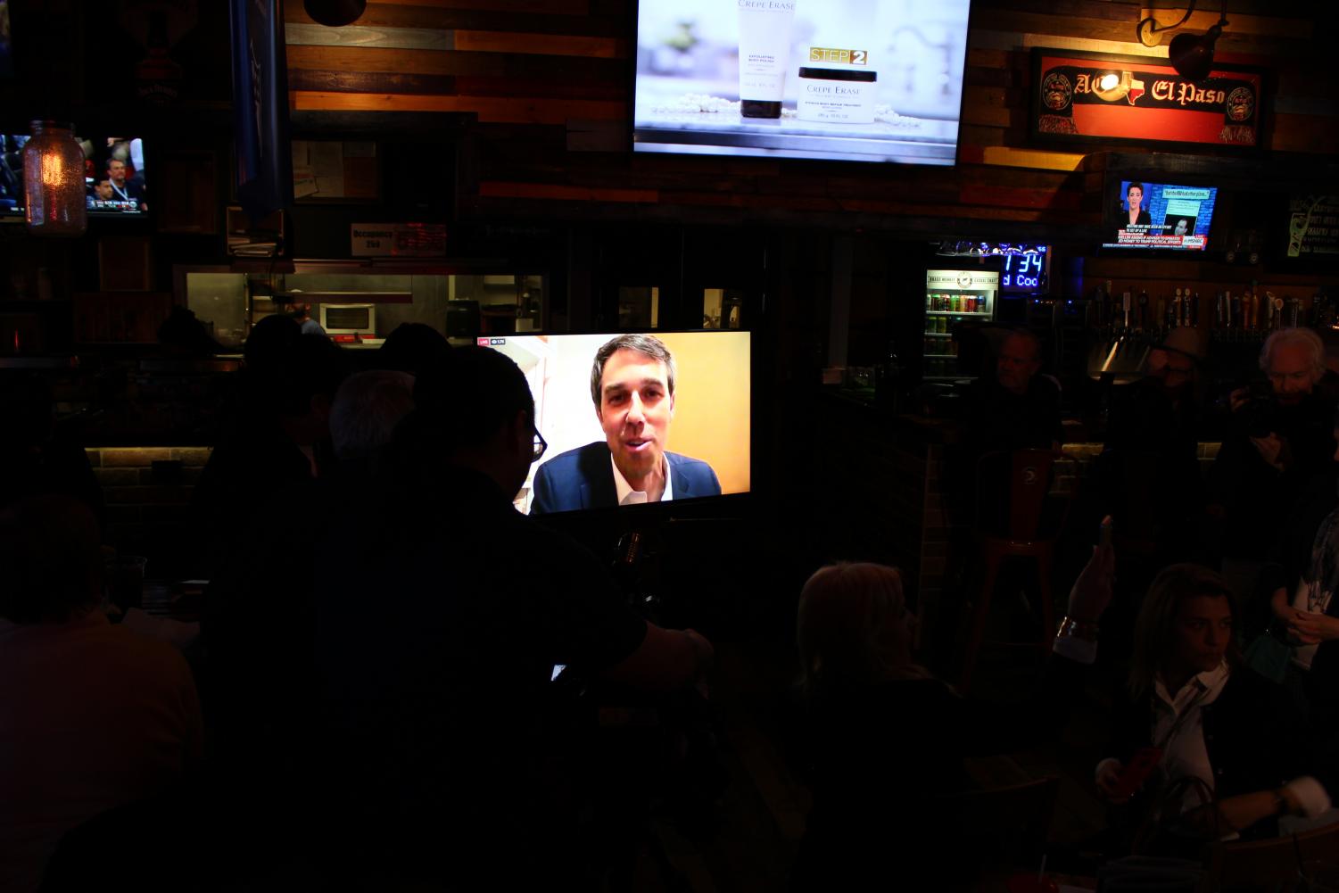 Beto O’Rourke, candidate for U.S. Senator representing Texas, speaks at his primary night watch party at Brass Monkey on Tuesday, March 6.