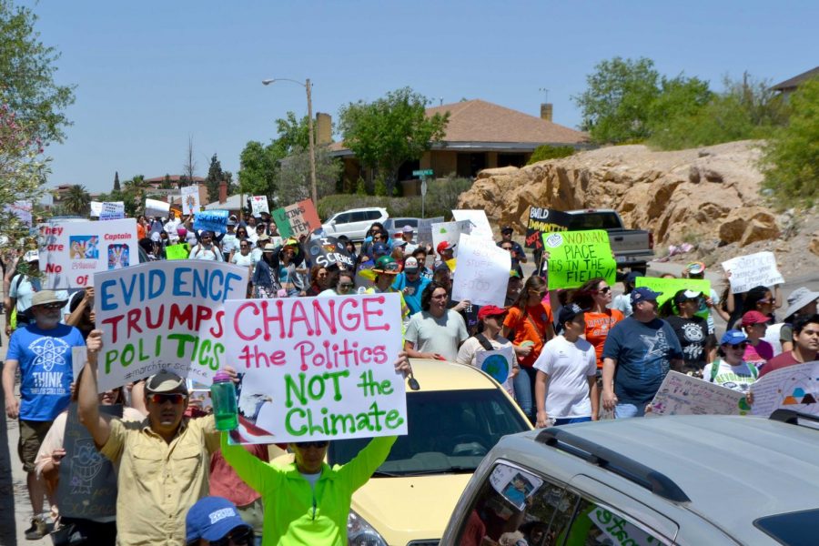 Activists marched from Mundy Park to San Jacinto Plaza on Earth Day, April 22, 2017, for the National March for Science. 
