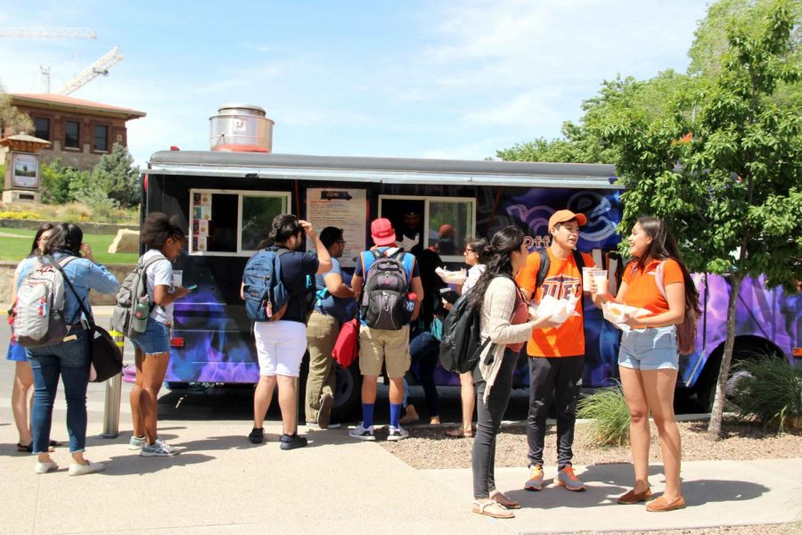 SGA offered free food to the first 250 students at the first Miner Fest on Wednesday, April 18 at Centennial Plaza. 