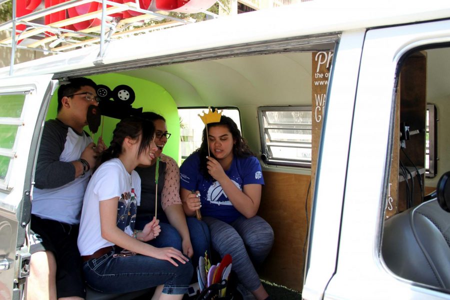 Students had the opportunity to take photos the Photo Bus booth at the first Miner Fest on Wednesday, April 18 at Centennial Plaza. 