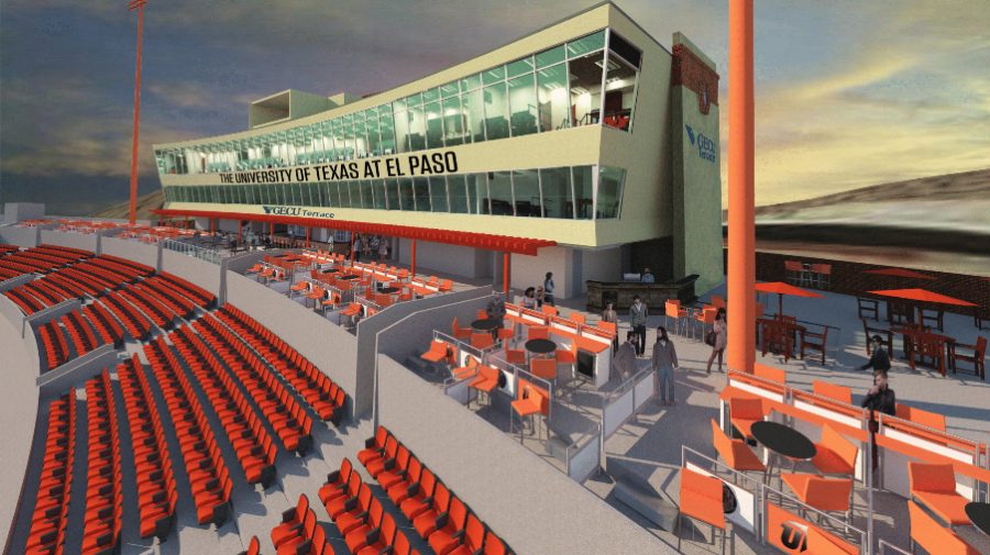 The GECU Terrace will feature club seats, loge boxes, a cantina and concessions, social spaces and restrooms. The renovations include the addition of walkways, which will allow for crowd flow.