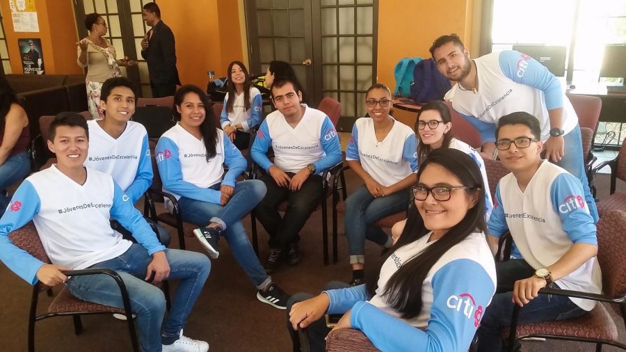 A group of students from UTEPs Engligh Language Institute program hang out at Miner Village on Monday, June 25.