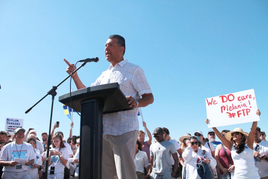 CA Secretary of State Alex Padilla speaks at the Tornillo-Guadalupe Port of Entry.