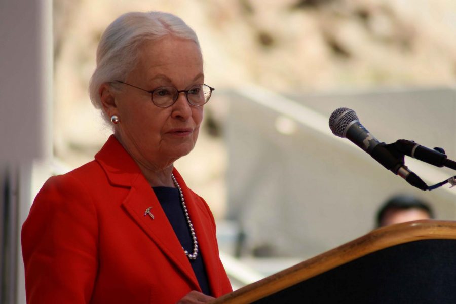 Dr. Diana Natalicio, president of UTEP, said a few words about the relationship between UTEP and Mexico.