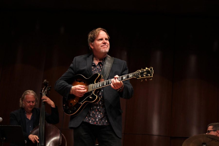 Dave Stryker performs with the UTEP commercial music faculty combo at Fox Fine Arts Recital Hall on Oct. 3, 2018. 
