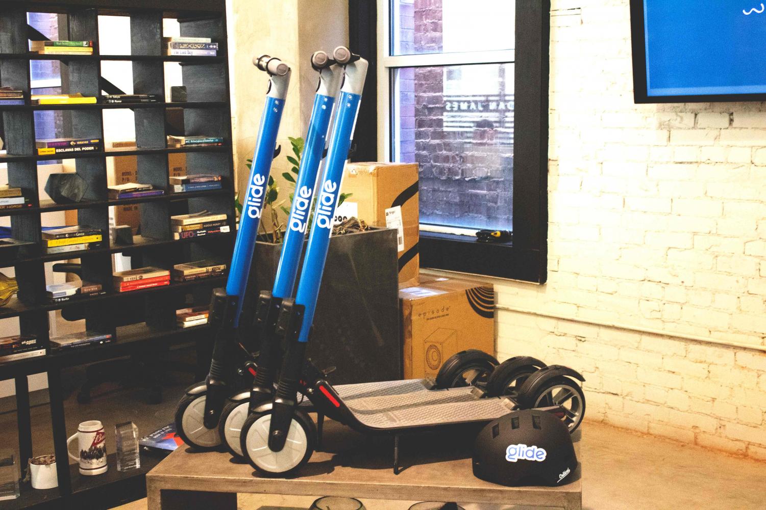 Glide scooters are similar to the electric scooters that have been popping up around the country, except Glide is a local start-up