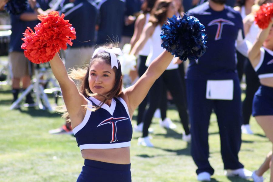 The UTEP cheerleaders performed different choreographies.