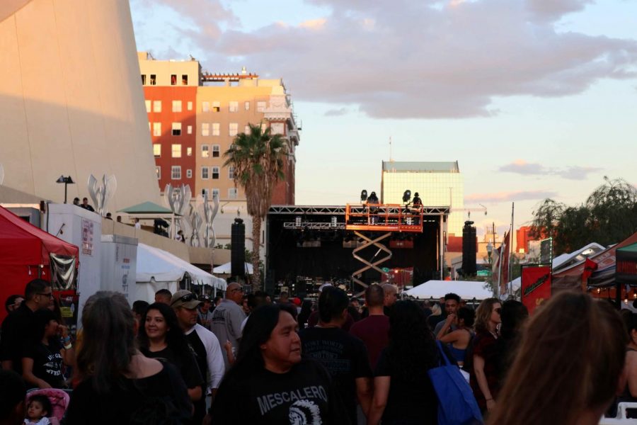 People enjoyed food and drinks from the food trucks at San Antonio street.