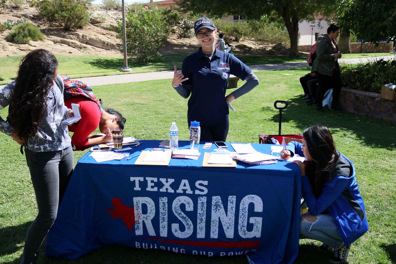 Veronica+Escobar+and+Amy+O%E2%80%99Rourke+implore+students+to+register+to+vote