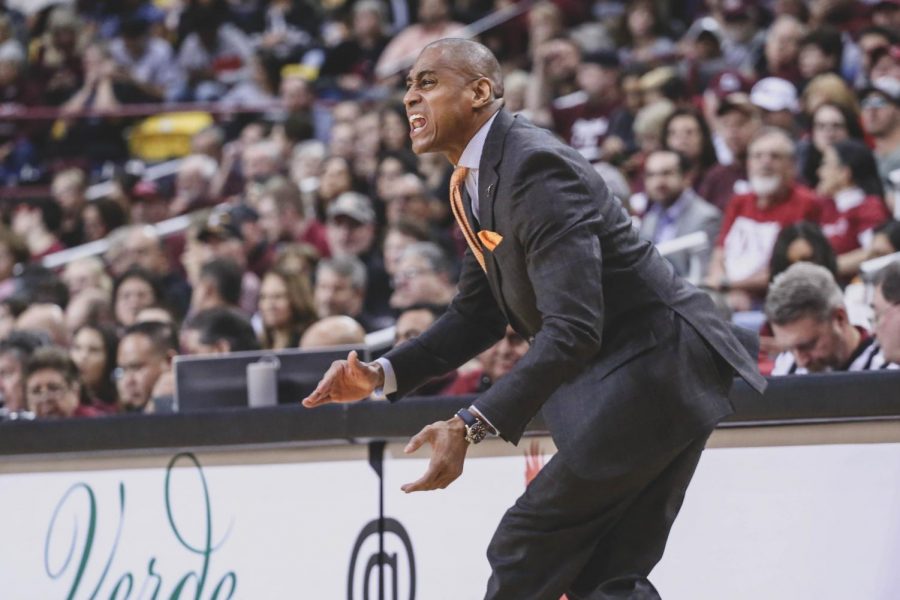 Head Coach Rodney Terry displayed his frustration as the Miners lost to NMSU in the Battle of I-10. 