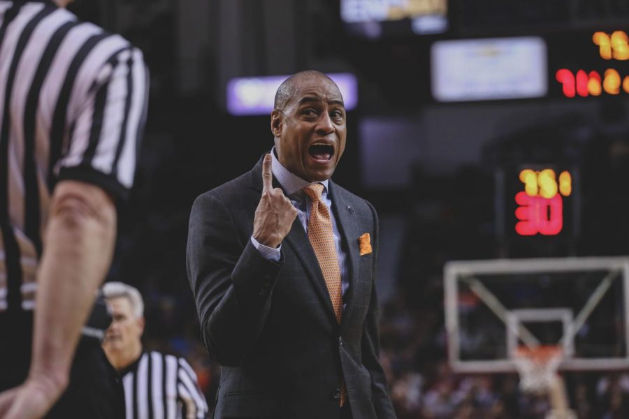 Head Coach Rodney Terry displayed his frustration as the Miners lost to NMSU in the Battle of I-10. 