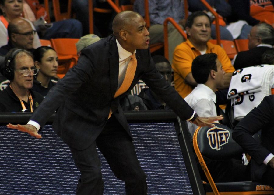 UTEP+Miners+mens+basketball+Coach+Rodney+Terry+on+his+first+game+of+the+season+against+UTPB+on+Tuesday%2C+Nov.+6.