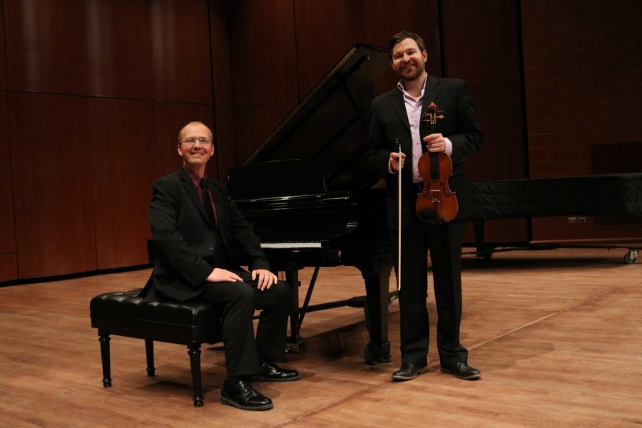 Musicians Stephen Nordstrom and Dominic Dousa performed on Thursday, November 8, 2018 at the Fox Fine Arts Recital Hall.   