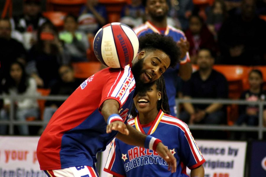 The Harlem Globetrotters perform their show at the Don Haskins Center in El Paso, TX, Sunday, March 10, 2019.