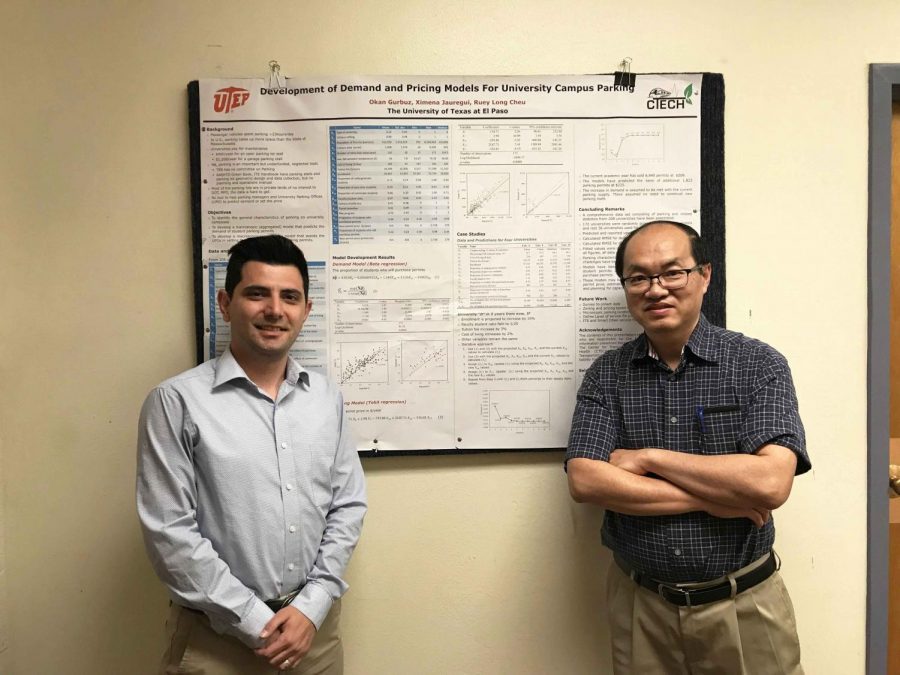 Ph.D., civil engineering student, Okan Gurbuz and civil engineering professor Kelvin Cheu, Ph.D., are working in a research project to develop tools to assist parking offices for universities nationwide. 