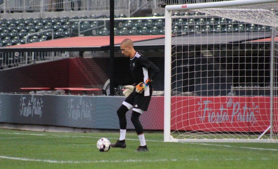 Goalkeeper Logan Ketterer during practice on Thursday, March 7 at the Southwest University Park.