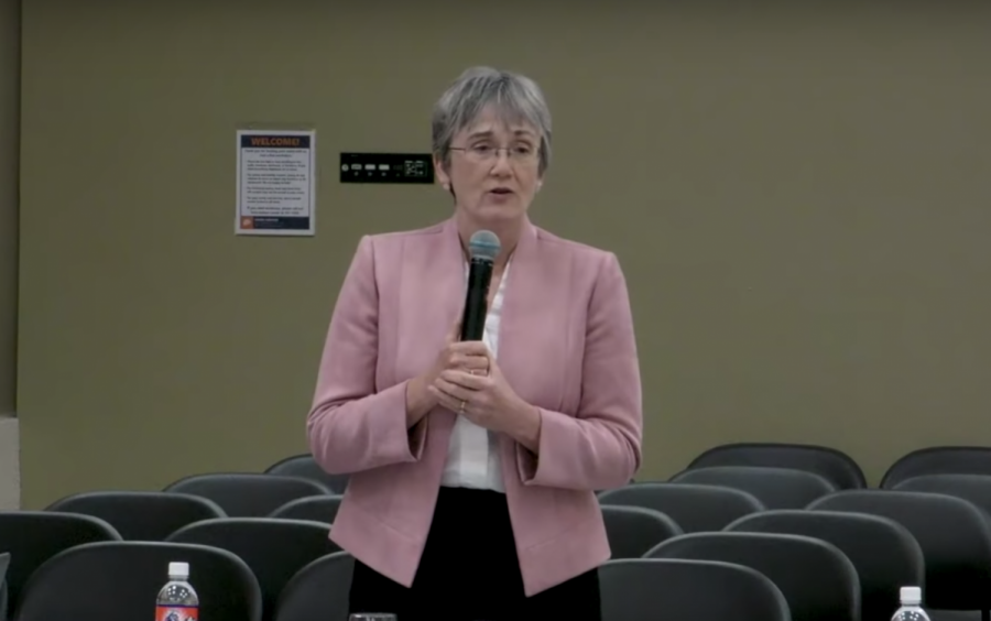 Dr.+Heather+Wilson+addresses+member+of+the+Student+Government+Association+Thursday%2C+March+28.+Photo+Courtesy+of+UTEP+YouTube+page.