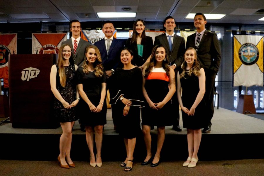 UTEPs 2019 Top Ten Seniors -- back row: (from left to right) Jose Echeverri, Hazael Hernandez, Maria Elena Martinez, Gustavo Velez-Arce, Johnathan Cereceres 
front row: Heidi Fehr, Mariana Madero Guerrero, Adriana Mares, Kristen Ahumada, Karine Monticone
