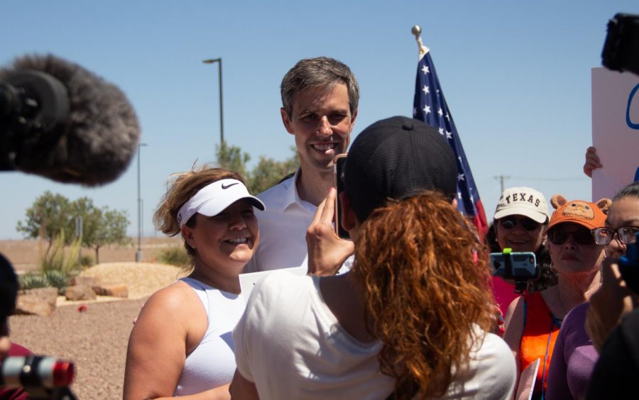 Democratic presidential candidate Beto ORourke takes times to take photos with his supporters at the Clint Border Patrol Station rally on Sunday June 30, 2019.