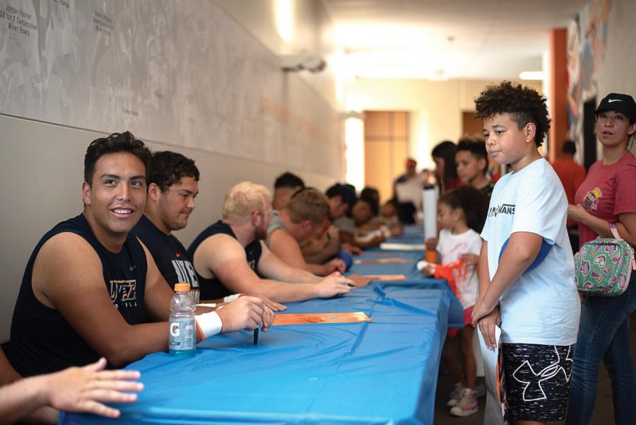UTEP athletes interact with fans on “Fan Day” at Sun Bowl Stadium Aug. 24. 