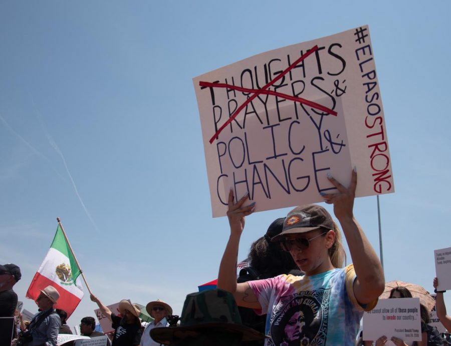 August 7, 2019. Many El Pasoans join together at Washington Park to ask for change in policy prior to President Donald Trump’s visit. 