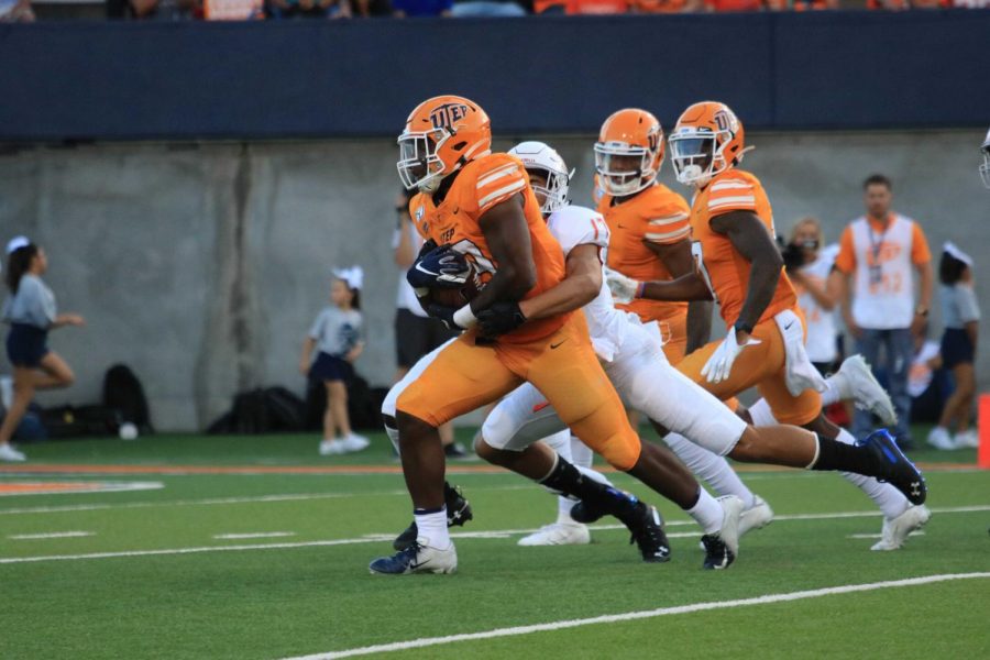 Senior running back Treyvon Hughes rushed for a career high 144 yards against Houston Baptist