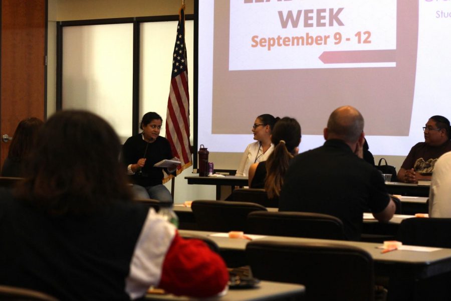 Graduate students listened to multiple speakers at the Graduate Leadership Panel at El Paso Gas Conference Center Tuesday Sept. 10, 2019. 