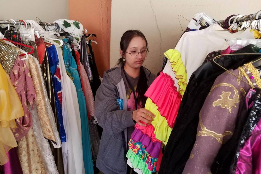 The UTEP Dinner Theatre rent costumes at the Union Breezeway.