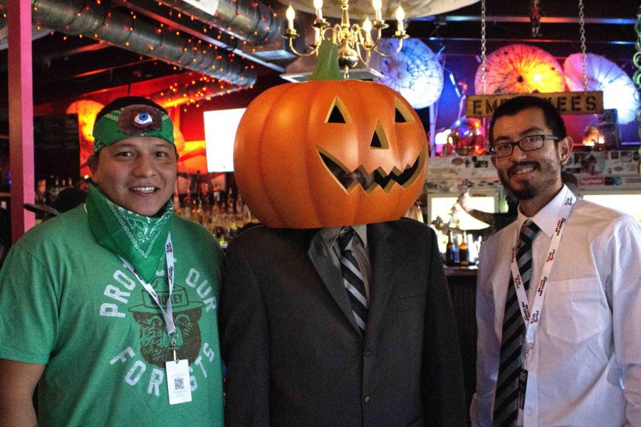 Oscar, Ernesto Armendariz and Mark Teran in costume for The Office Trivia Bar Crawl Saturday, Oct. 5, 2019.