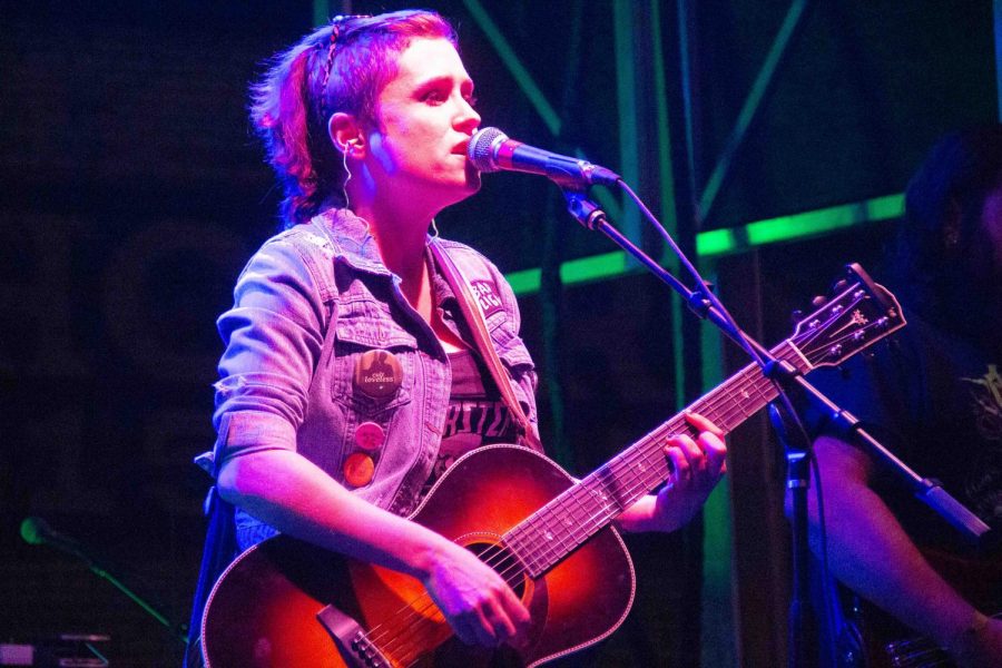 Emily Davis of Emily Davis and The Murder Police performs at the El Paso Forever concert on Oct. 12, 2019 at the Union Plaza.