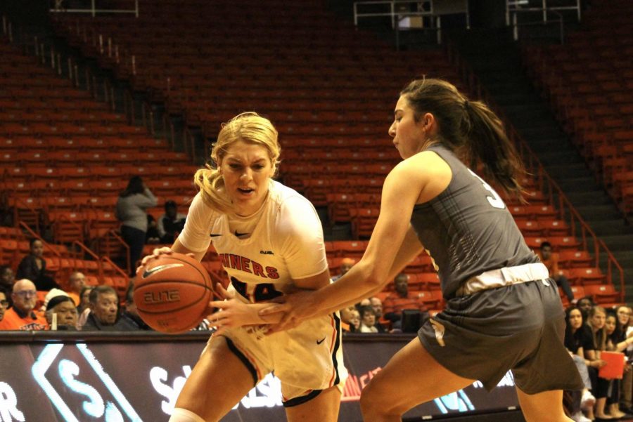 Senior Katarina Zec plays against Western New Mexico University at  the Don Haskins Center on Oct. 26, 2019.