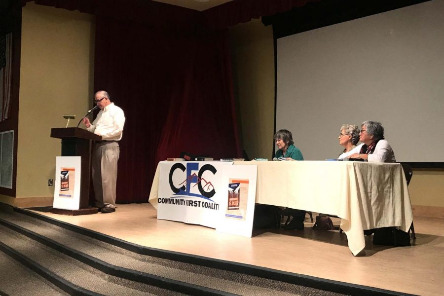 Oscar J. Martínez, scholar and expert on borderlands history, welcoming the audience to a discussion on the newly released book “Who Rules El Paso?” Sunday, Dec. 15 at the Downtown El Paso Public Library.