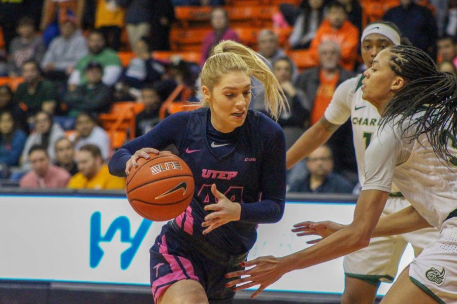 UTEP+senior+guard+Katarina+Zec+scored+her+1%2C000+point+as+a+Miner+Thursday+night+against+Charlotte.+