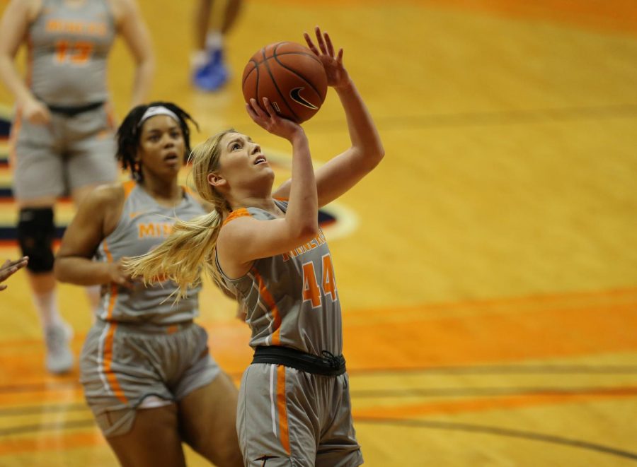 UTEP senior guard Katarina Zec shoots a basket versus Middle Tennessee Feb.22 at the Don Haskins Center.