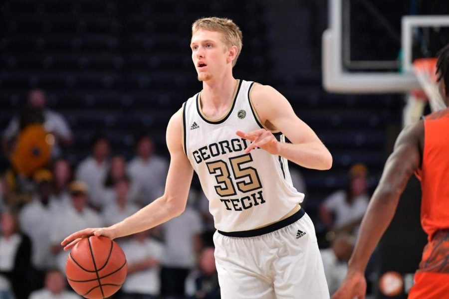 Incoming UTEP transfer forward Kristien Sjolund   beings ball down court for Georgia Tech.