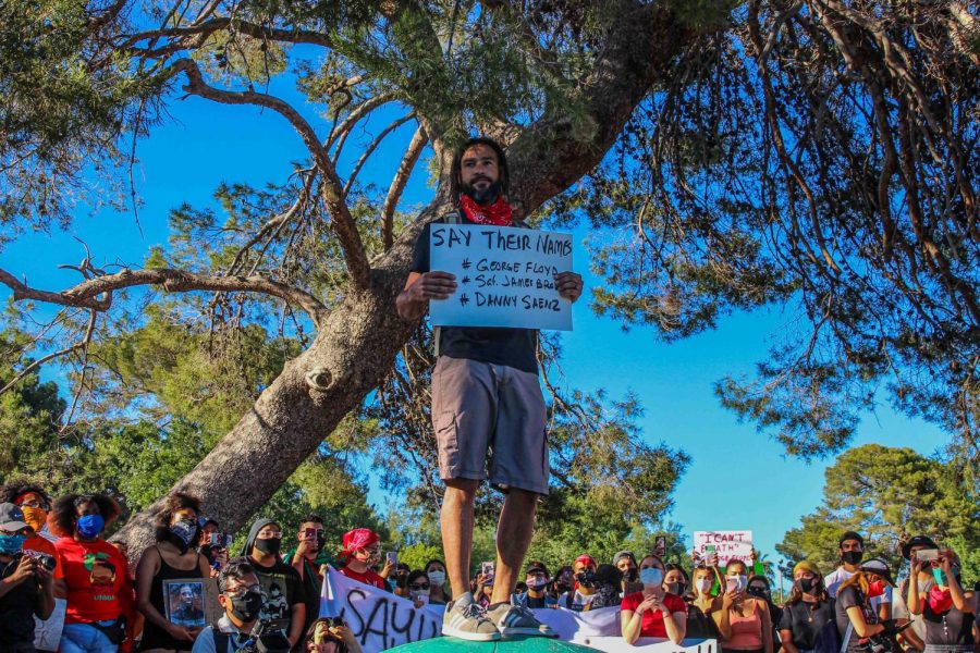 Protestors demanded justice for George Floyd at El Paso May 31.