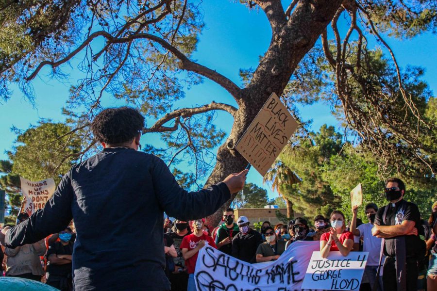 People march demanding justice for George Floyd at El Paso May 31.
